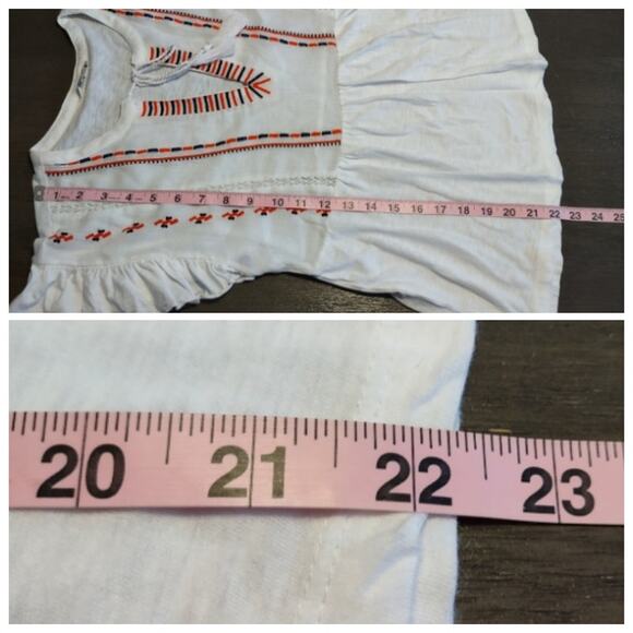 Lucky Brand White Boho Peasant Embroidered Blouse Size Small - Picture 7 of 14